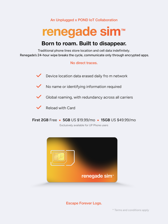 Renegade SIM — Enhanced Freedom and Privacy